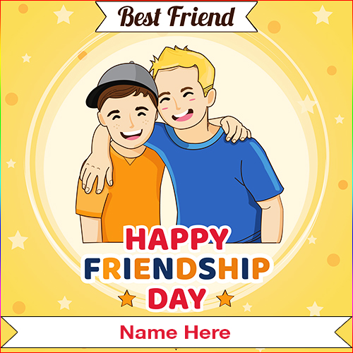 Wishing Happy Friendship day 2025 picture with name