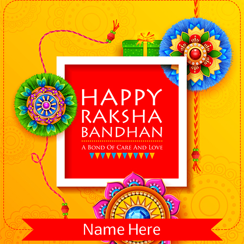2025 Rakhi Raksha Bandhan Card With Name