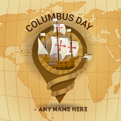 Columbus Day 2025 Greeting Cards Images With Name
