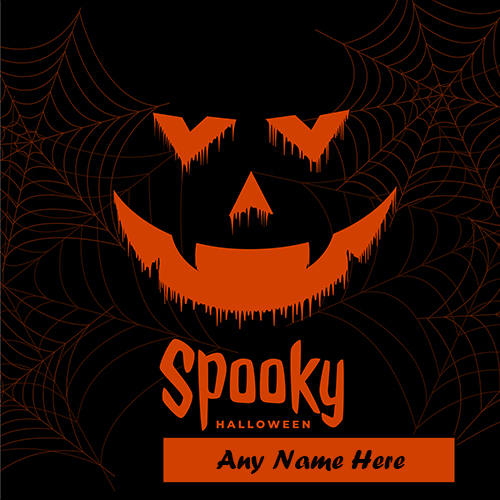 Spooky Halloween Wishes Photos with Name