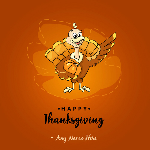 Thanksgiving Turkey Cartoon Picture With Name Edit