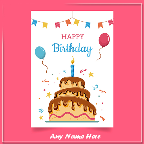Birthday Cake Card For Brother With Name