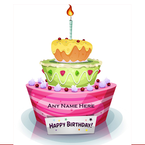 3 Layer Birthday Cake For Life Partner With Name