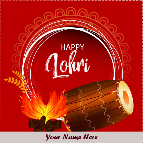 Happy Lohri 2025 Greeting Cards With Name