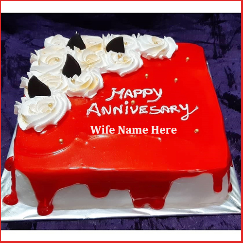Wedding Anniversary Wishes For Wife Cake With Name