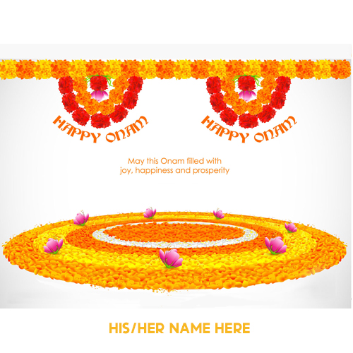 Happy Onam Pookalam 2025 Wishes Messages With Name