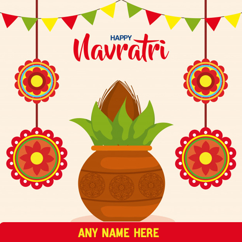 Write Your Name On Happy Navratri 2025 Status