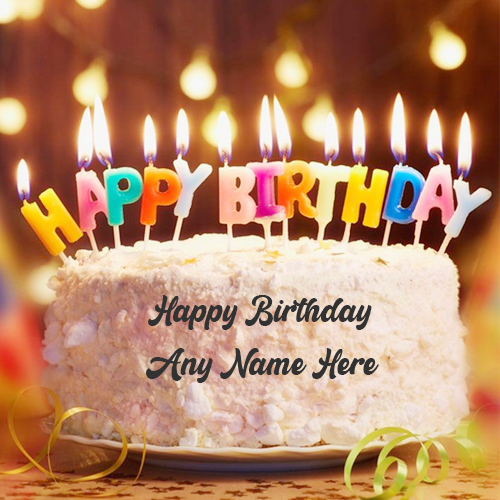 Write Name Birthday Wishes On Cake With Candles