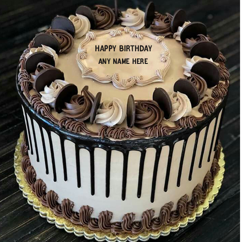 Dark Chocolate Birthday Wish On Cake With Name Dark Chocolate Birthday Wish On Cake With Name