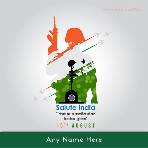 Colorful India Independence Day 2025 Card With Name