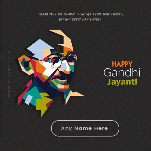 Mahatma Gandhi Jayanti Birthday Picture With Name Editing