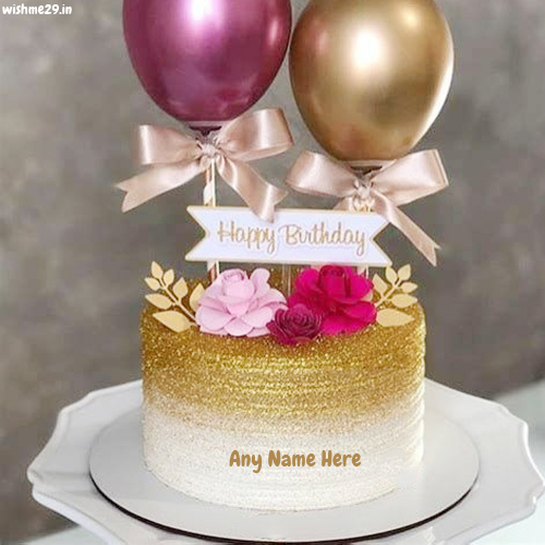 Free Download Birthday Cake With Name And Balloons