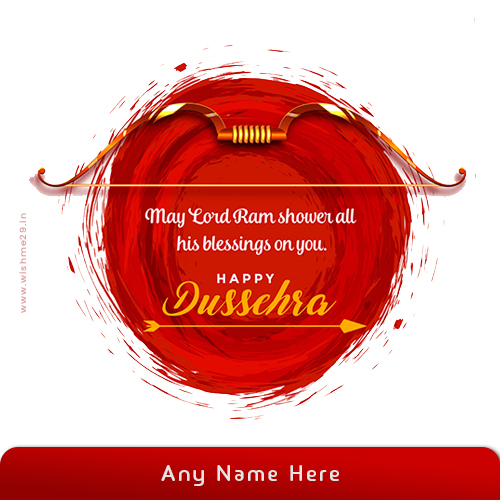 Dussehra Dasara Vijayadashami 2025 Greeting Card With Name Editor