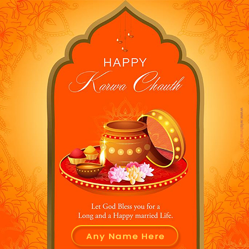 Karva Chauth Wishes Card 2025 With Name Editor Online