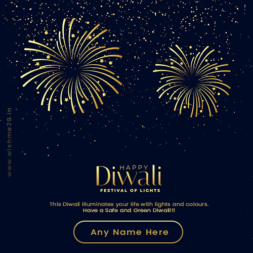 Diwali 2025 Crackers Greeting Card Pictures With Name Edit