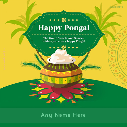 Wish Pongal 2025 Festival With Name Editor
