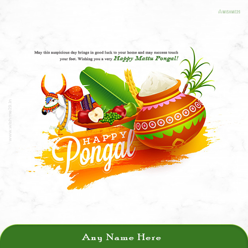 Create Your Name On Happy Mattu Pongal Wishes 2025