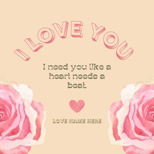 I Love You Greeting Card Images With Name
