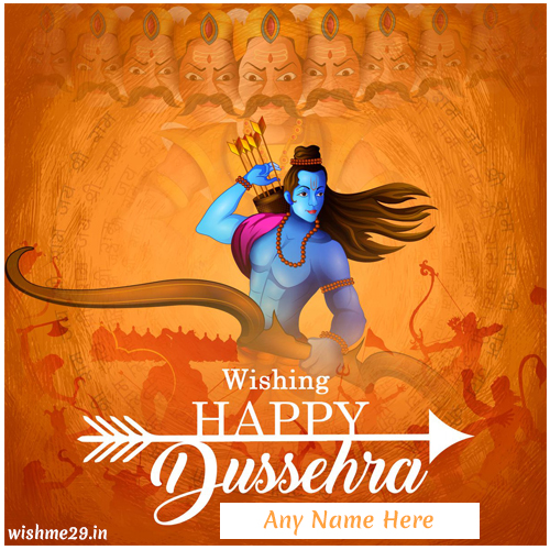 Happy Dussehra And Vijayadashami 2025 Wishes Image Edit Name