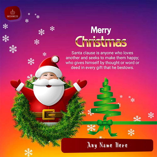 Merry Christmas Tree Santa Claus Wishes 2025 Quotes Images With Name