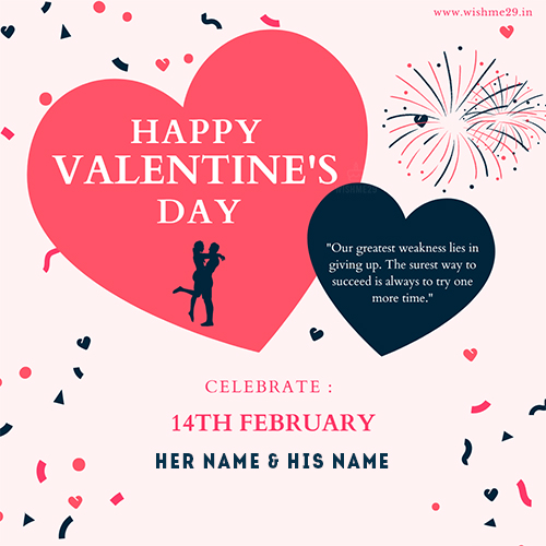 Write Name On Happy Valentine's Day 2025 Love Greeting Card Picture