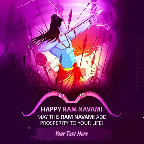 Ram Navami 2025 Wishes Greeting Card With Name Photo In English