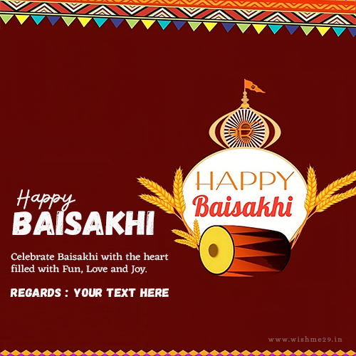 Happy Baisakhi And Tamil New Year 2025 Wishes Card With Name