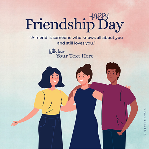 Best Friend Happy Friendship Day 2025 Card With Name Design