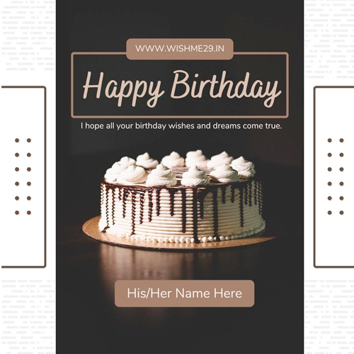 Latest Chocolate Birthday Cake With Name And Images Edit Online