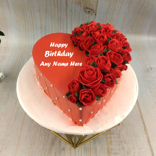 Happy Birthday Wishes Love Cake With Name Heart Shape