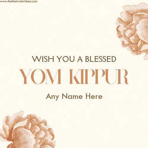 Write Name On Blessed Yom Kippur 2025 Images Download
