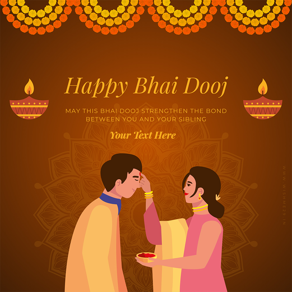 Write Name On Bhai Dooj 2025 WhatsApp Status And DP Images