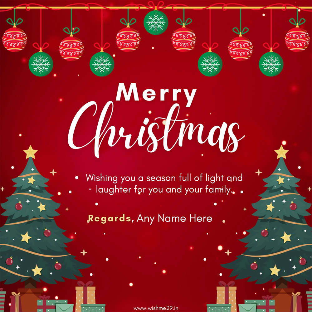 Merry Christmas 2025 Wishes For Family With Name