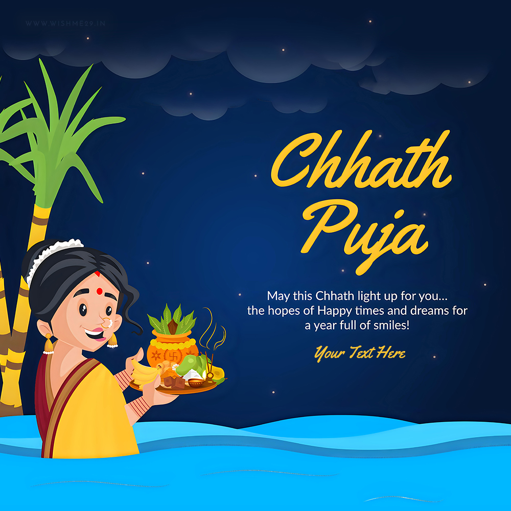 Chhath Puja 2025 Wishes Greeting Cards Maker With Name Online