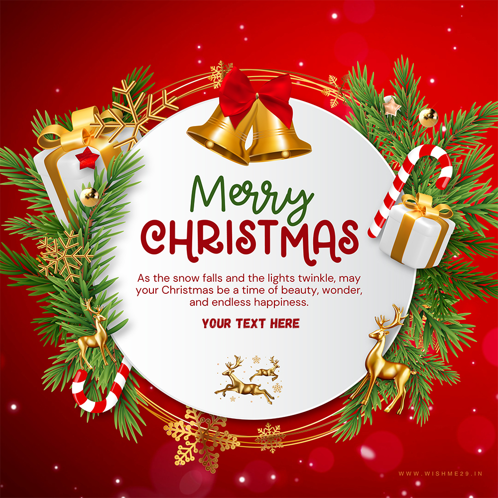 Free Personalized Merry Christmas Tree 2025 Greeting Cards With Name Download