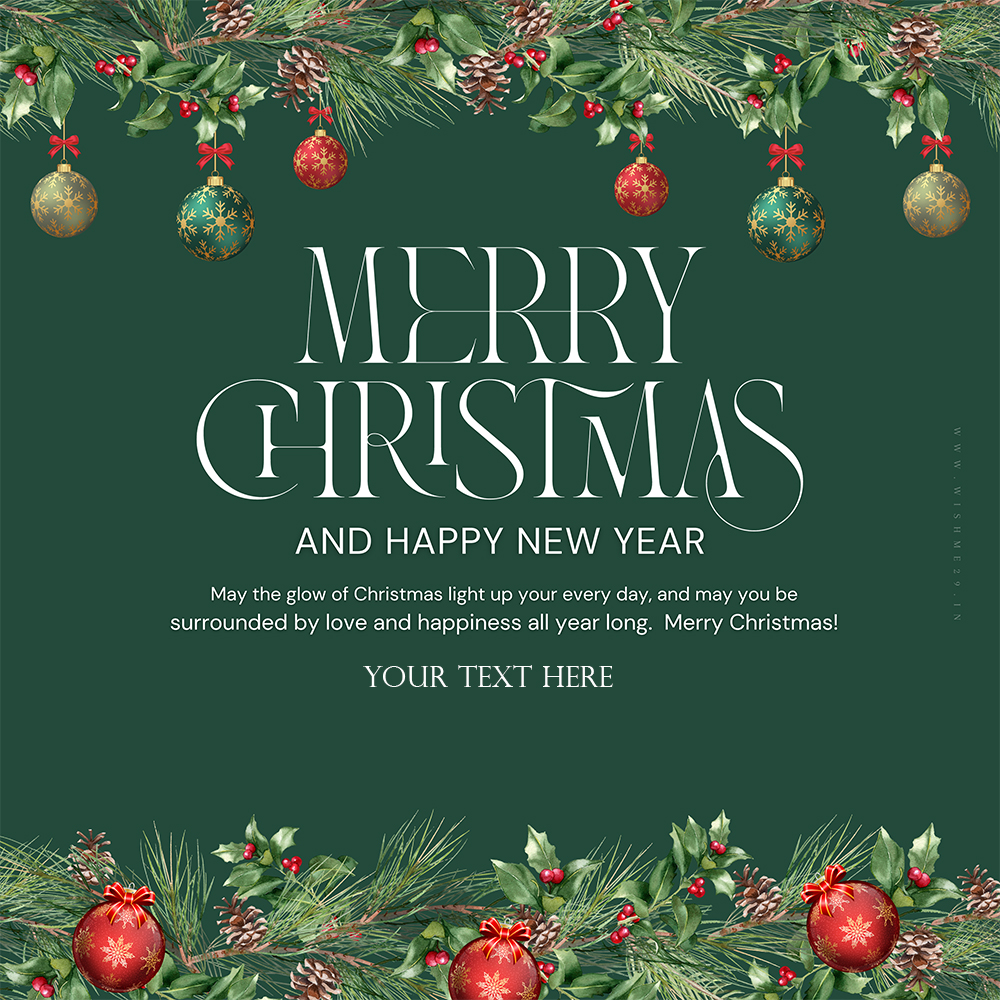 Free Printable Merry Christmas And Happy New Year 2025 Greeting Card Messages With Name