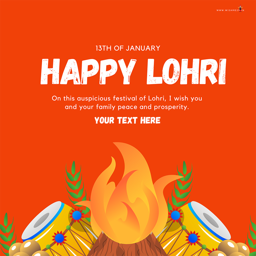 Free Lohri 2025 Wishes Greeting Card With Name Editing Online