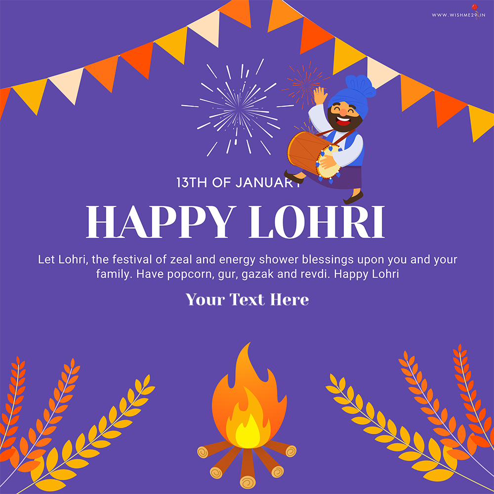 Create Happy Lohri 2025 Name Images Online Pics Download