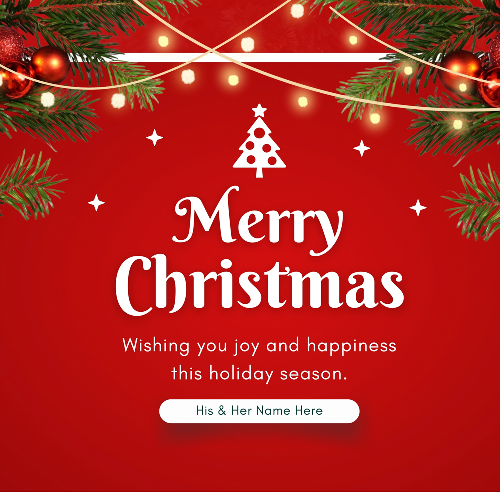 Wishing You A Wonderful Christmas 2025 Card With Name