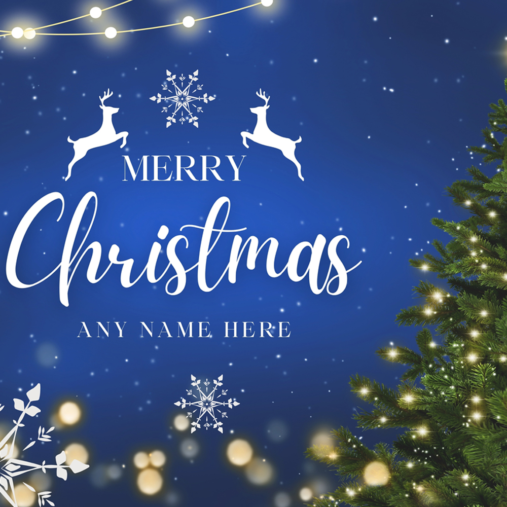 Happy Merry Xmas 2025 Card Images With Name Edit