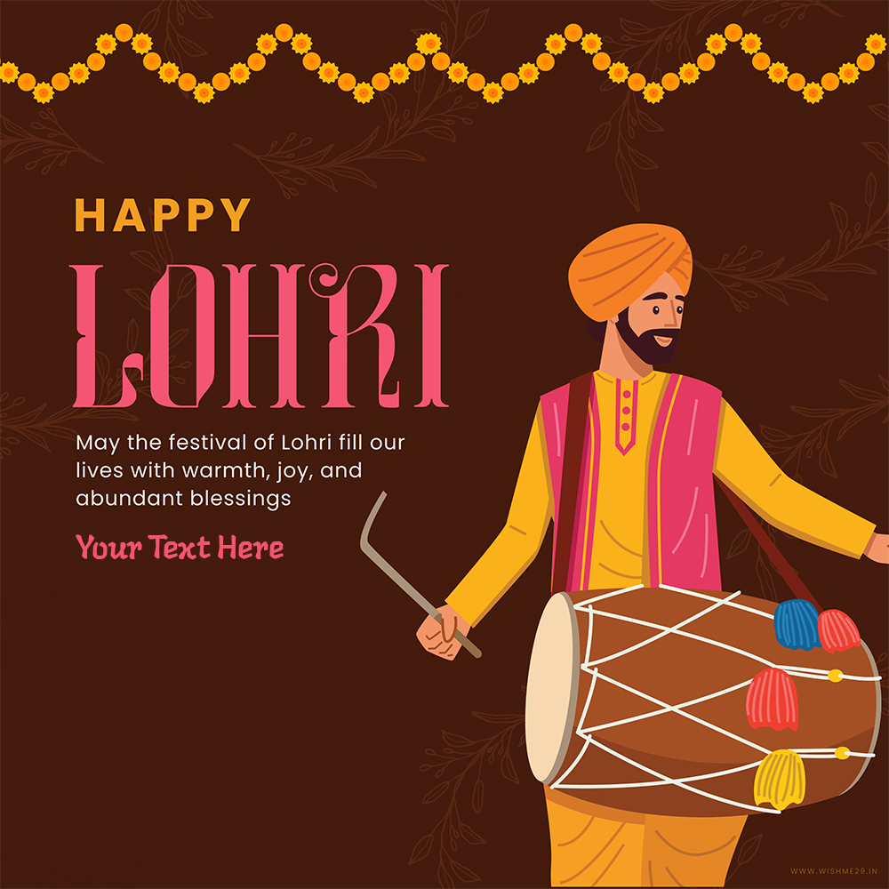 Wishing You A Very Happy Lohri Stylish Name