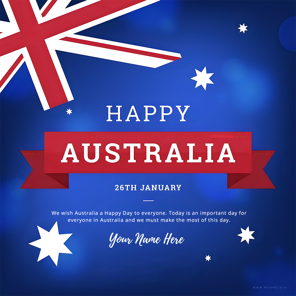 Free Happy Australia Day 2025 Picture Card With Name Download