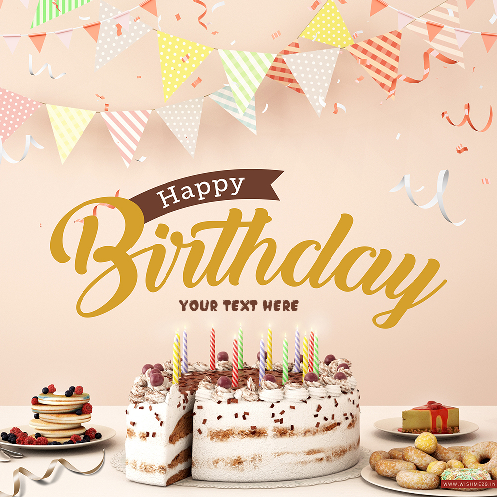 Celebrate With The Best Birthday Cake, Candles & Name Card