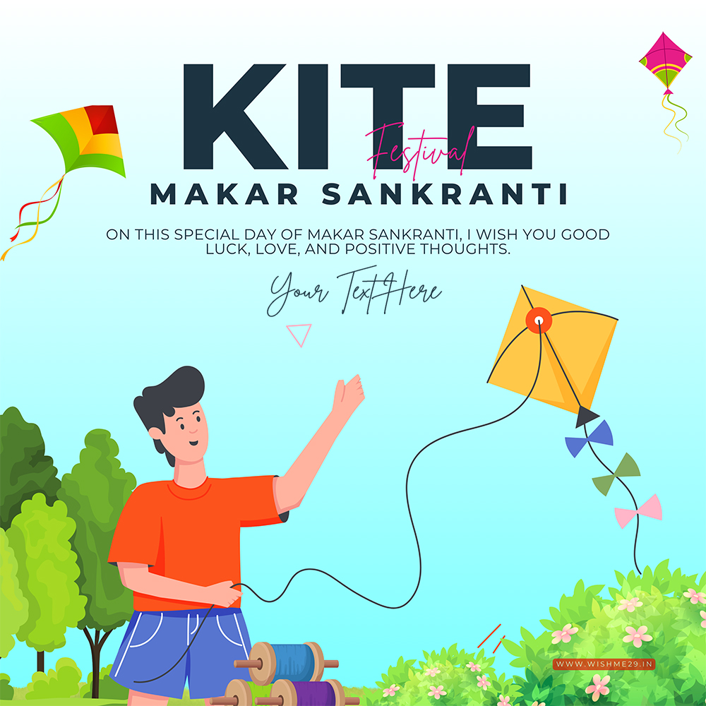 Create Custom Kite Festival Designs For 2025 Makar Sankranti With Your Name