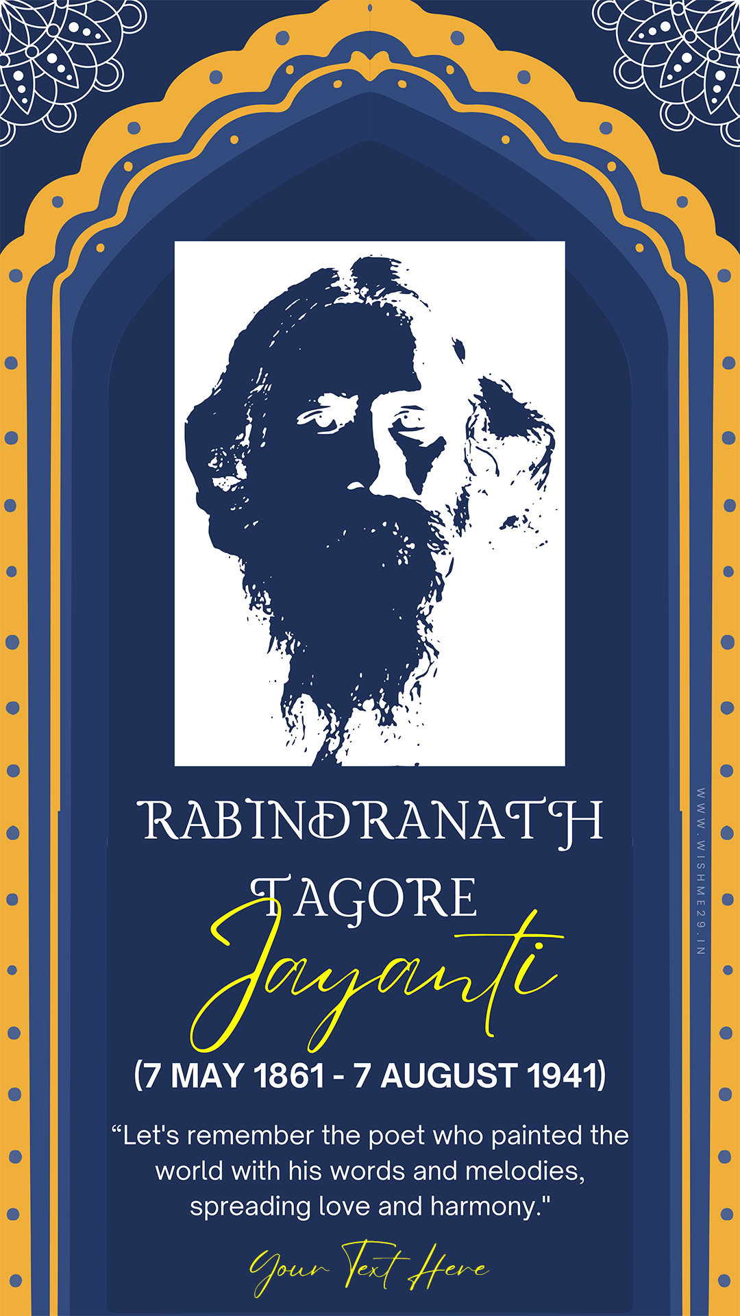Rabindranath Tagore Jayanti WhatsApp Status Generator With Name
