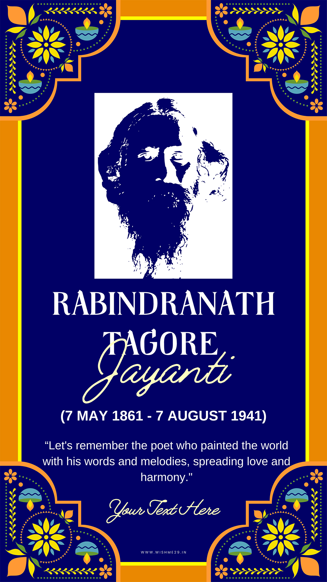 Rabindranath Tagore Jayanti WhatsApp Status With Name