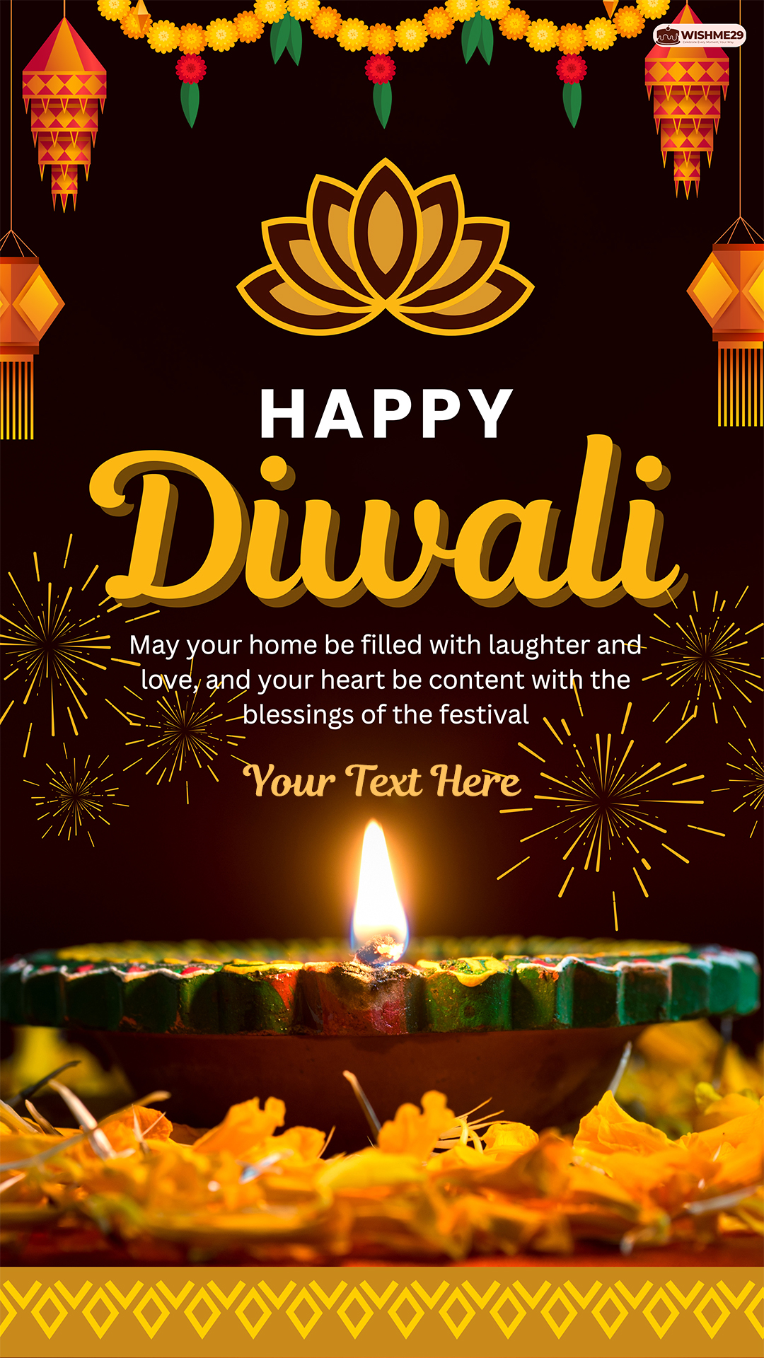 Diwali 2025 Greeting Instagram Story Template With Name