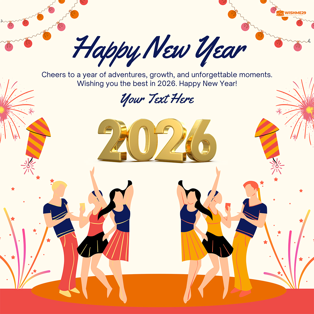 Happy New Year 2026 Digital Greeting Card Maker With Name