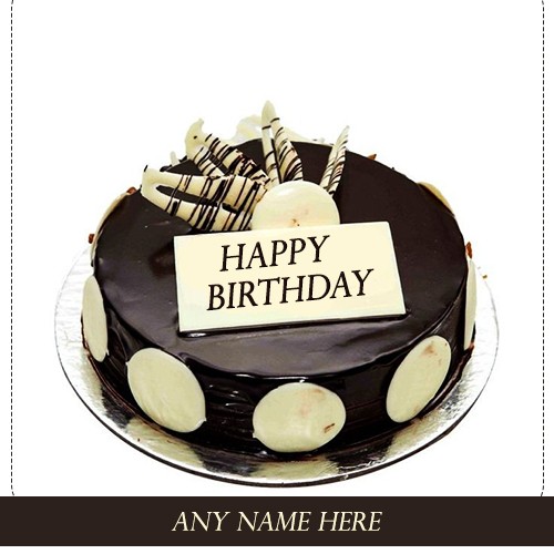 Dark Chocolate Birthday Cake With Name