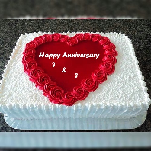 Heart Shape Anniversary Cake With Name